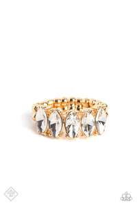 Paparazzi ~ Lavish Lure ~ Gold Ring with a Dainty Stretchy Band (Fashion Fix Exclusive)