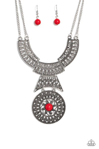 Paparazzi ~ Fetching Filigree ~ Red Necklace Set