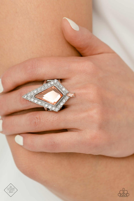 Paparazzi ~ Stylish Studio ~ Orange Ring with Stretchy Bands (Fashion Fix Exclusive)