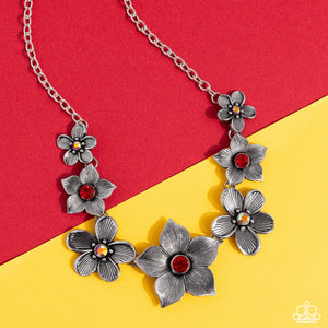 Paparazzi ~ Free FLORAL ~ Red Necklace Set
