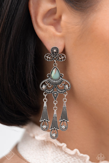 Paparazzi ~ Revered Rustic ~ Blue Post Earrings (Fashion Fix Exclusive)