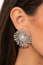 Load image into Gallery viewer, Paparazzi ~ Fancy Fireworks ~ White Pearl and Rhinestone Earrings (Life of the Party Exclusive)