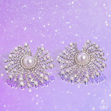 Load image into Gallery viewer, Paparazzi ~ Fancy Fireworks ~ White Pearl and Rhinestone Earrings (Life of the Party Exclusive)