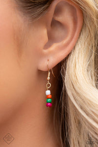 Paparazzi ~ Multicolored Mashup ~ Gold Necklace and Bracelet Set (Fashion Fix Exclusive)