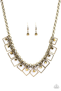 Paparazzi - GEO Down In History - Brass Necklace - Klassy Jewelz Boutique