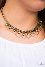 Load image into Gallery viewer, Paparazzi - GEO Down In History - Brass Necklace - Klassy Jewelz Boutique