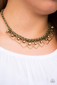 Paparazzi - GEO Down In History - Brass Necklace - Klassy Jewelz Boutique