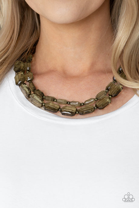 Paparazzi - Ice Bank - Brass Necklace - Klassy Jewelz Boutique