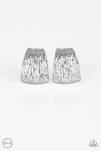 Paparazzi - Superstar Shimmer - Silver Clip-On Earrings - Klassy Jewelz Boutique