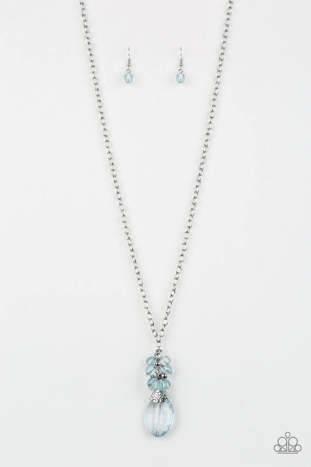 Paparazzi - Crystal Cascade - Blue Necklace - Klassy Jewelz Boutique