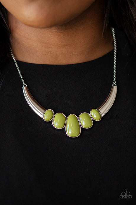 Paparazzi ~ A BULL House ~ Green Necklace Set