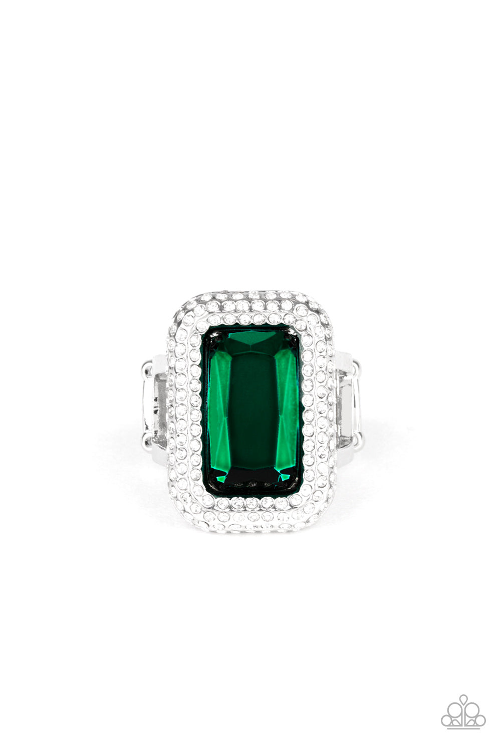 Paparazzi ~ A Grand Statement Maker ~ Green Ring with Stretchy Band