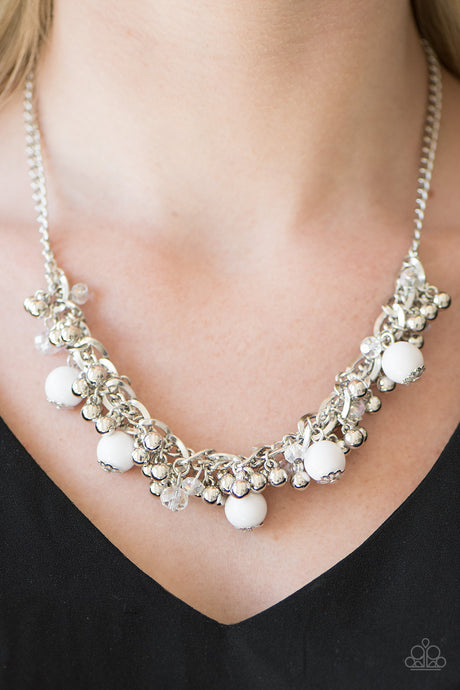 Paparazzi - A Pop Of Posh - White Necklace Set
