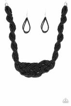 Load image into Gallery viewer, Paparazzi ~ A Standing Ovation ~ Black Knotted Seed Bead Necklace Set
