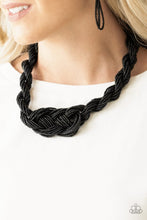 Load image into Gallery viewer, Paparazzi ~ A Standing Ovation ~ Black Knotted Seed Bead Necklace Set