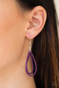 Paparazzi ~ A Standing Ovation ~ Purple (Plum) Knotted Seed Bead Necklace Set