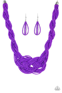 Paparazzi ~ A Standing Ovation ~ Purple Knotted Seed Bead Necklace Set