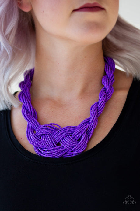 Paparazzi ~ A Standing Ovation ~ Purple Knotted Seed Bead Necklace Set