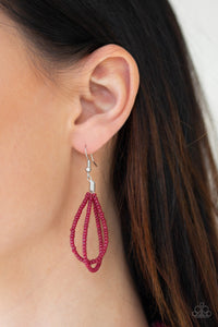 Paparazzi ~ A Standing Ovation ~ Red Knotted Seed Bead Necklace Set
