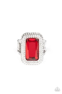 Paparazzi ~ A Grand Statement Maker ~ Green Ring with Stretchy Band