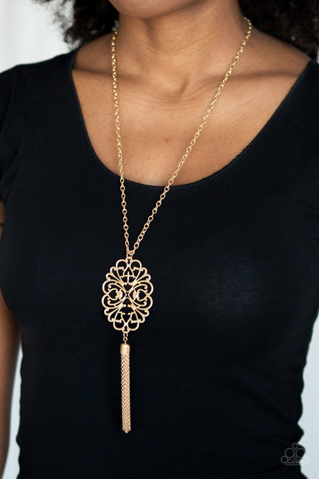 Paparazzi - A Mandala Of The People - Gold Filigree Pendant Necklace - Klassy Jewelz Boutique
