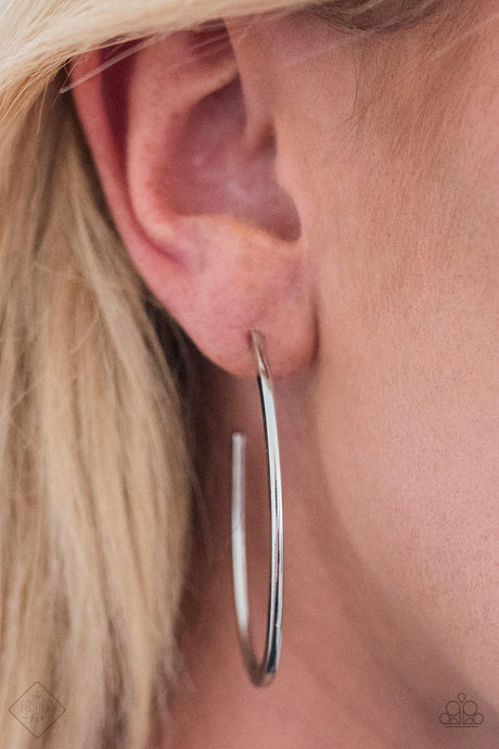 Paparazzi ~ Above The Curve ~ Silver Hoop Earrings (Fashion Fix Exclusive)