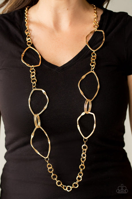 Paparazzi ~ Abstract Artifact ~ Gold Necklace Set