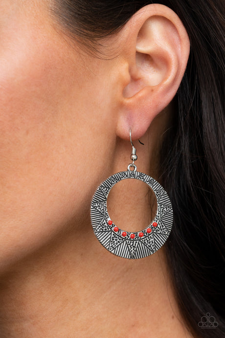 Paparazzi ~ Adobe Dusk ~ Red Earrings