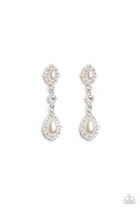 Paparazzi ~ All-GLOWING ~ White Post Earrings