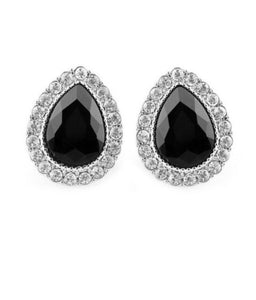 Paparazzi - All HAUTE and Bothered - Black Clip On Earrings - Klassy Jewelz Boutique