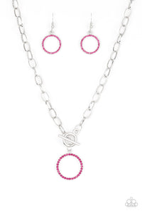 Paparazzi ~ All In Favor ~ Pink Toggle Necklace Set