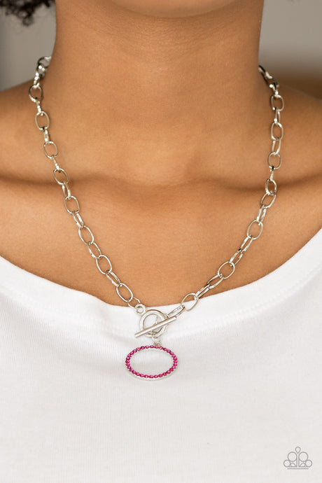 Paparazzi ~ All In Favor ~ Pink Toggle Necklace Set