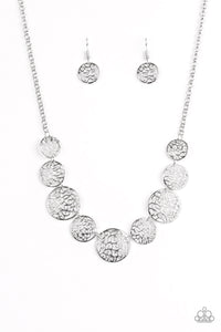 Paparazzi - All The Time In The WHIRL - Silver Filigree Necklace Set - Klassy Jewelz Boutique