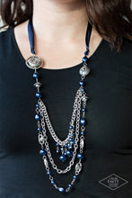 Load image into Gallery viewer, Paparazzi ~ All The Trimmings ~ Blue Necklace Set (Life of the Party Exclusive) - Klassy Jewelz Boutique