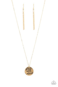 Paparazzi ~ All You Need Is Trust ~ Gold Inspirational Pendant Necklace Set