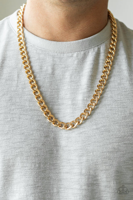 Paparazzi ~ Alpha ~ Men's  Gold Urban Necklace