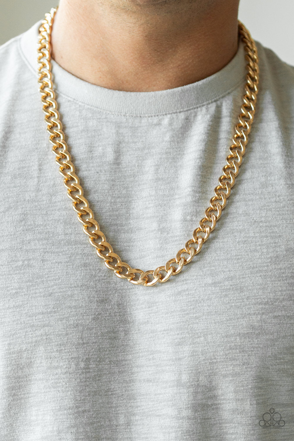 Paparazzi ~ Alpha ~ Men's  Gold Urban Necklace