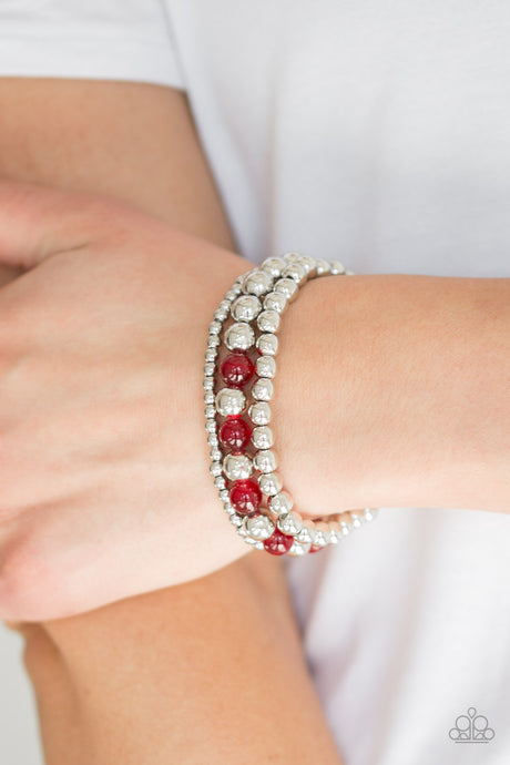 Paparazzi ~ Always On The GLOW ~ Red Bracelet