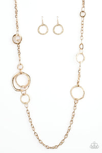 Paparazzi ~ Amped Up Metallics ~ Gold Necklace Set