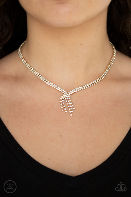 Paparazzi ~ Ante Up ~ Gold Choker Necklace Set