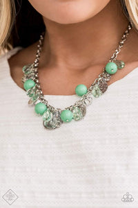Paparazzi ~  Prismatic Sheen ~ Green Necklace and Bracelet Set (Fashion Fix Exclusive)