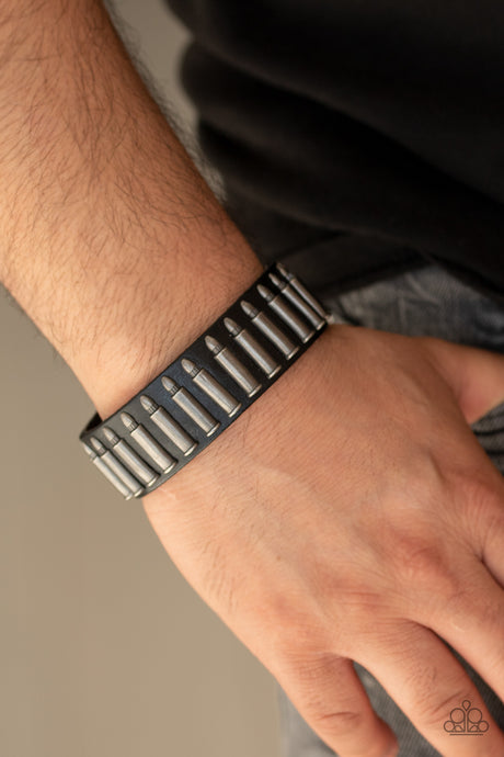 Paparazzi ~ Armed and Dangerous ~ Men's Black Urban Bracelet