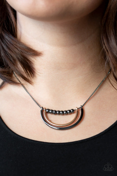 Paparazzi ~ Artificial Arches ~ Black Gunmetal Necklace Set