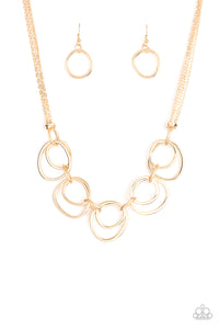 Paparazzi ~ Asymmetrical Adornment ~ Gold Necklace Set