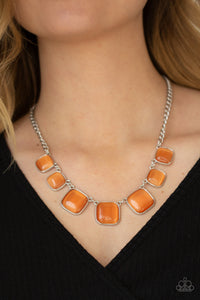 Paparazzi - Aura Allure - Orange Necklace Set