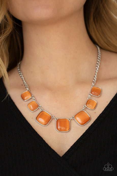 Paparazzi - Aura Allure - Orange Necklace Set