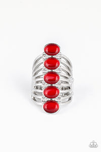 Paparazzi ~ BLING Your Heart Out ~ Red Ring with Stretchy Band (Life if the Party  Exclusive)