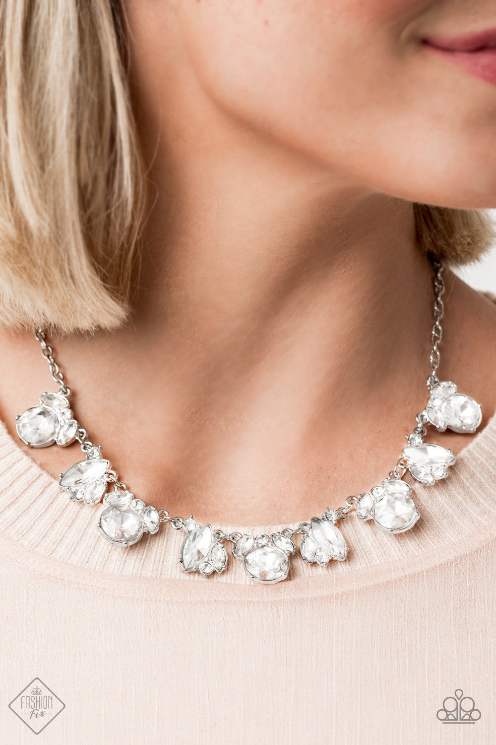 Paparazzi ~ BLING to Attention ~ White Necklace Set (Fashion Fix Exclusive)