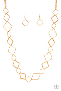 Paparazzi ~ Backed Into A Corner ~ Gold Necklace Set
