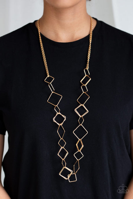Paparazzi ~ Backed Into A Corner ~ Gold Necklace Set
